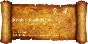 Krohn András névjegykártya